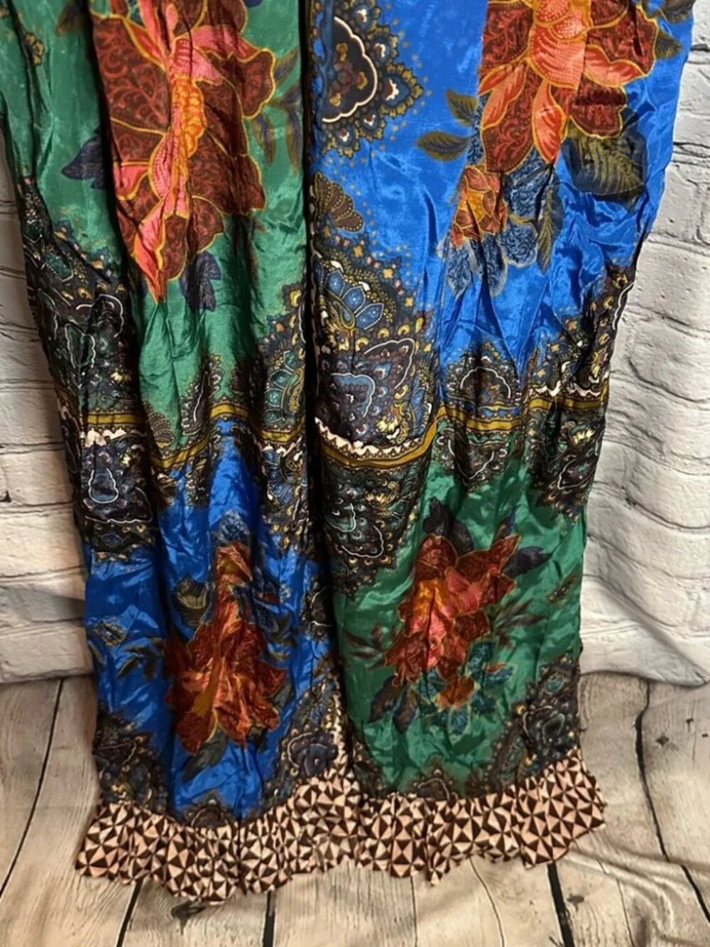 Anthropologie Farm x Anthropologie Flutter Sleeve Bell Kimono Floral Blue Green - Picture 6 of 6